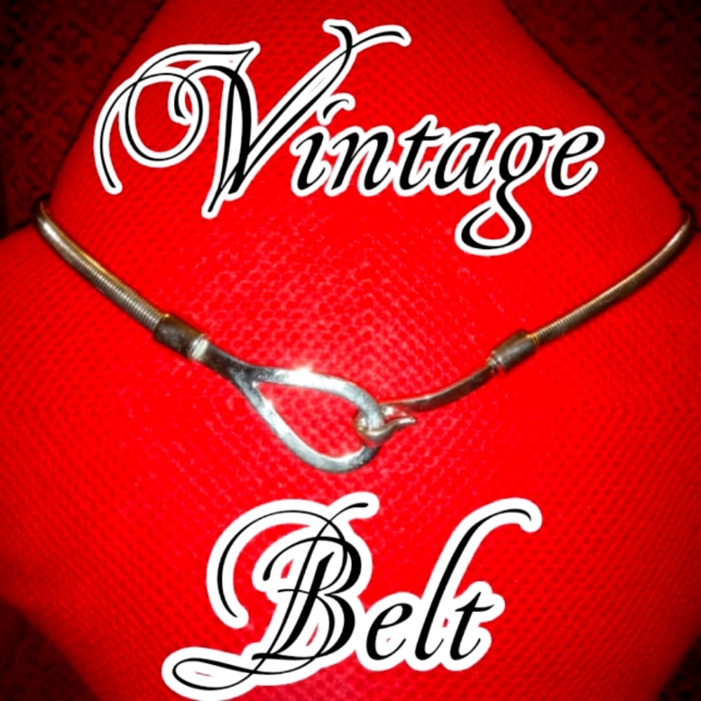 Vintage Chrome Eye and Hook Belt 33"